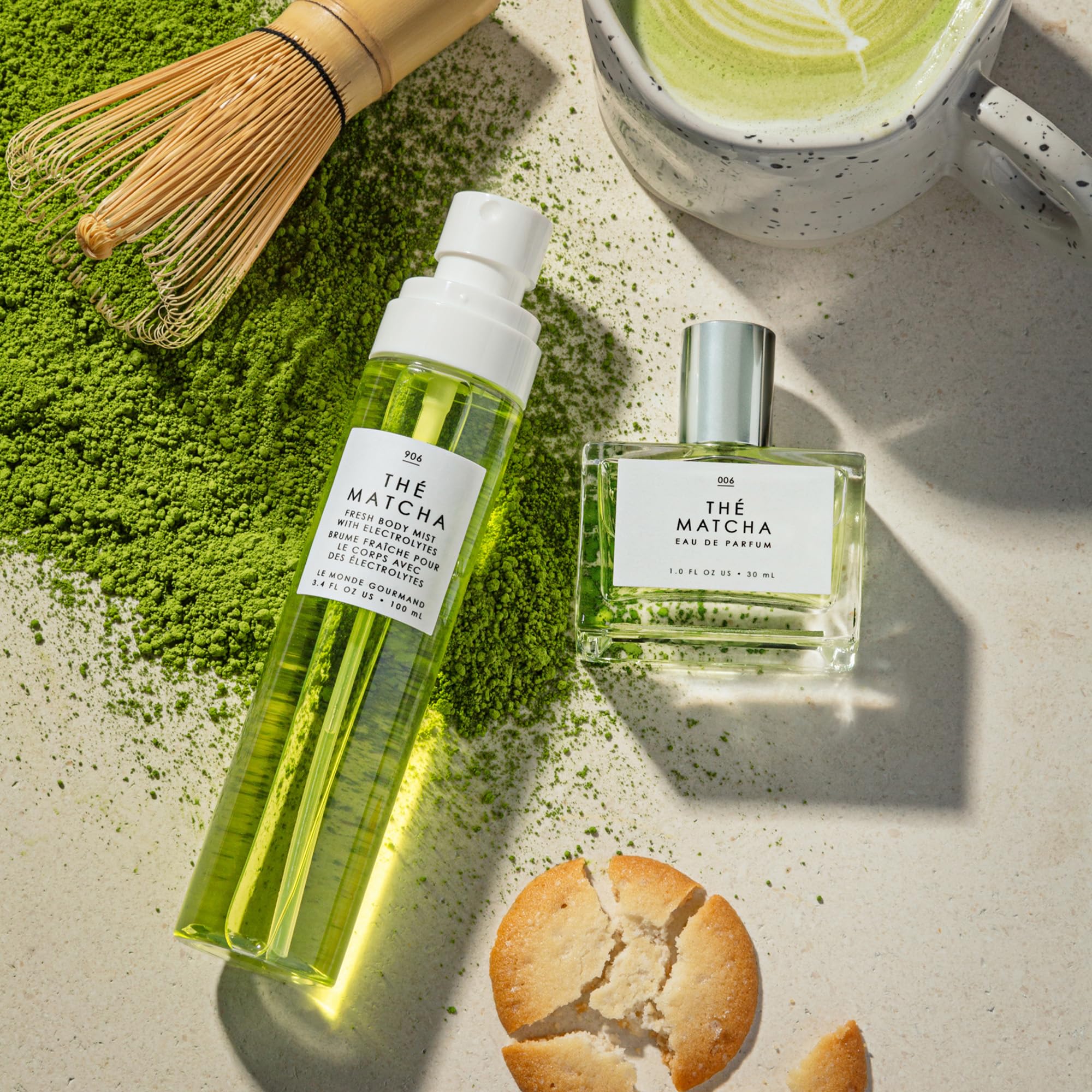Le Monde Gourmand Thé Matcha layered scent idea for wardrobe versatility.