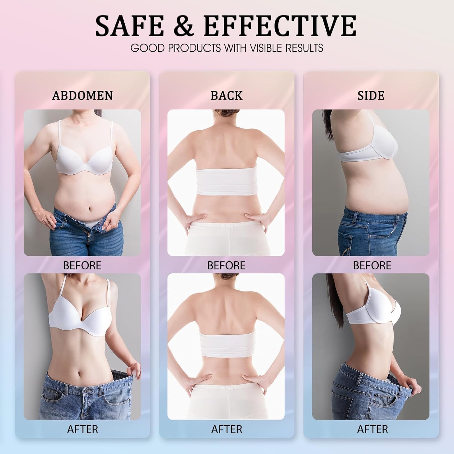 Leadyeah B Flat Belly Cream on buttocks highlights contour-friendly firming possibilities.