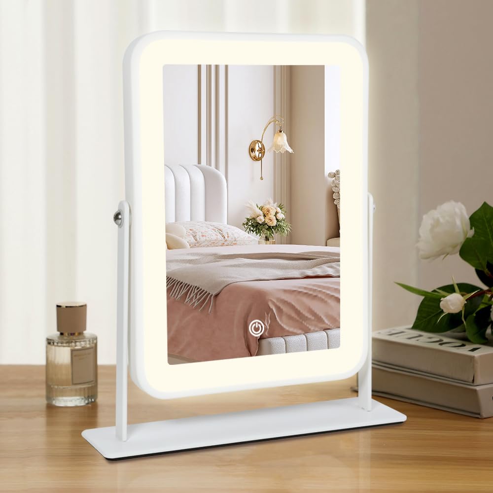 Leadzones rechargeable LED vanity mirror with lights for precise makeup application