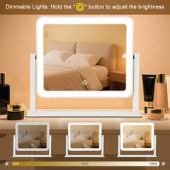 Leadzones vanity mirror 360-degree rotation enables flexible angle for better detail.