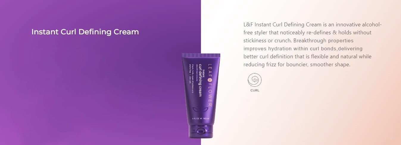 Leaf & Flower Instant Curl Defining Cream application demonstrates even distribution for defined waves.