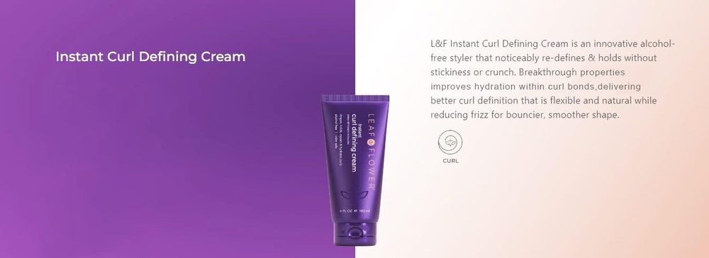 Leaf & Flower Instant Curl Defining Cream application demonstrates even distribution for defined waves.