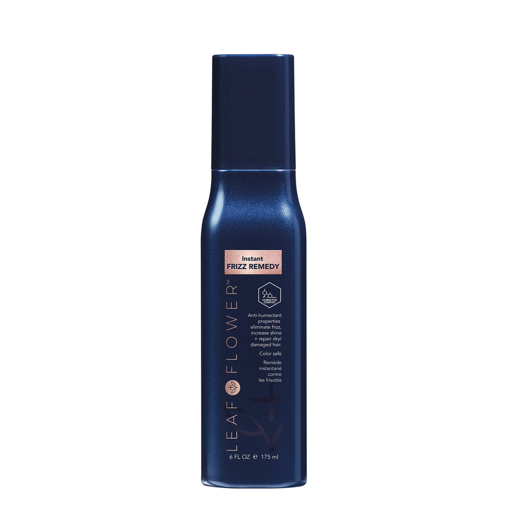 Leaf & Flower Instant Frizz Remedy application demonstrating smooth, long-lasting manageability.