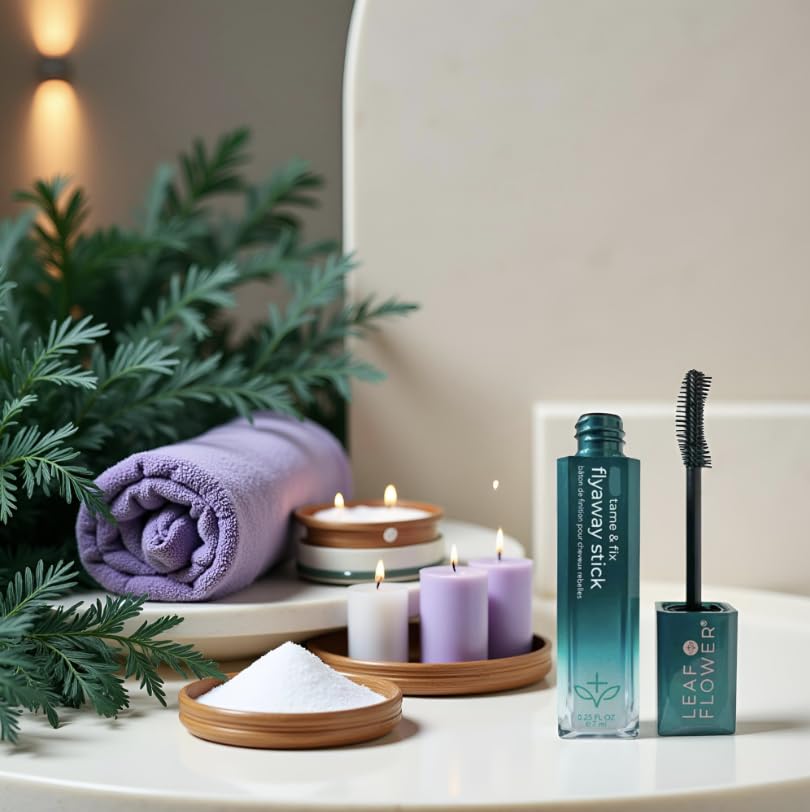 Leaf & Flower Tame & Fix Flyaway Stick demonstrates precision application to tame fringe lines.