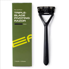 Leaf Shave Leaf Razor pivoting head delivers smooth contour following for comfortable shaves.