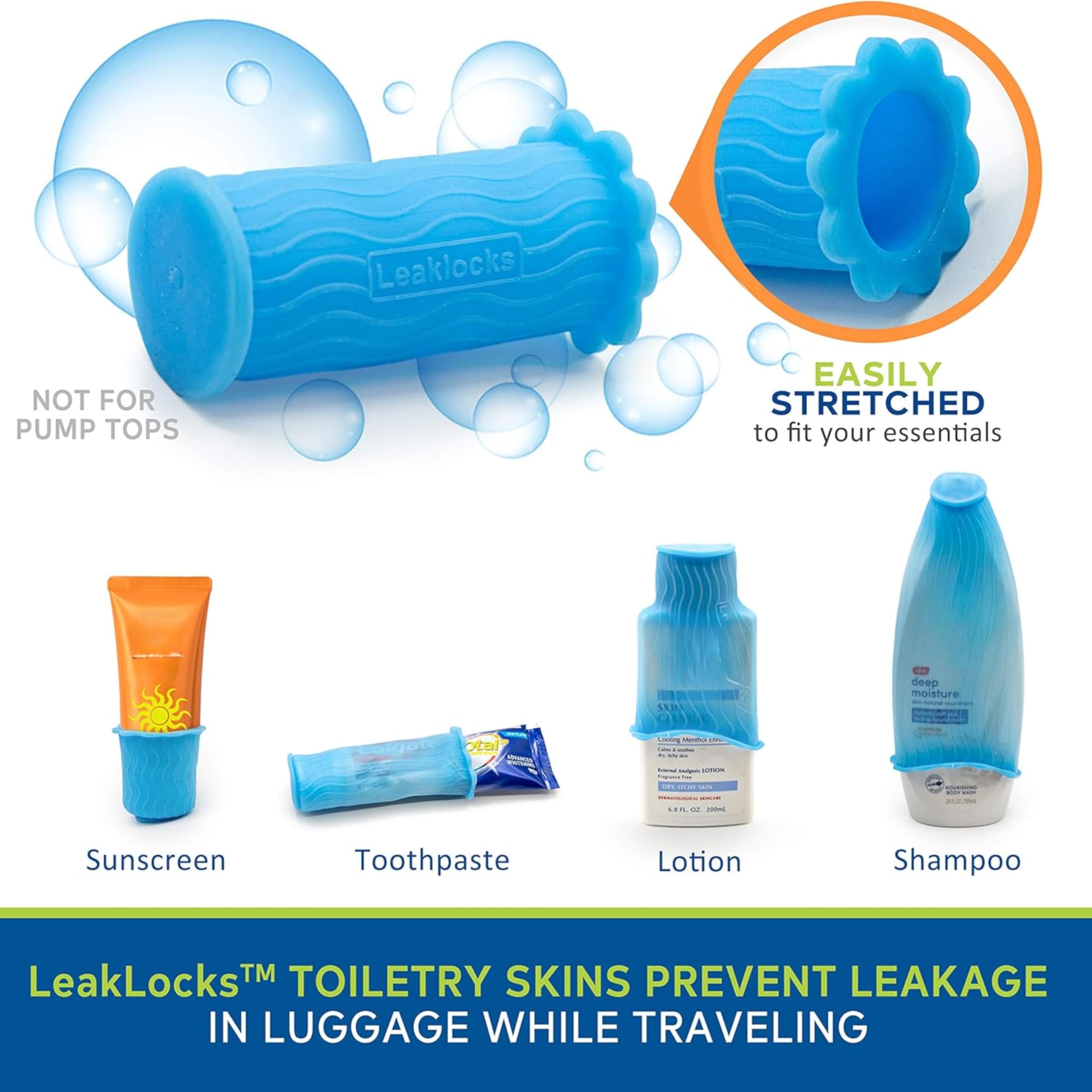 Ideal for standard and travel-sized toiletries in carry-ons and checked luggage