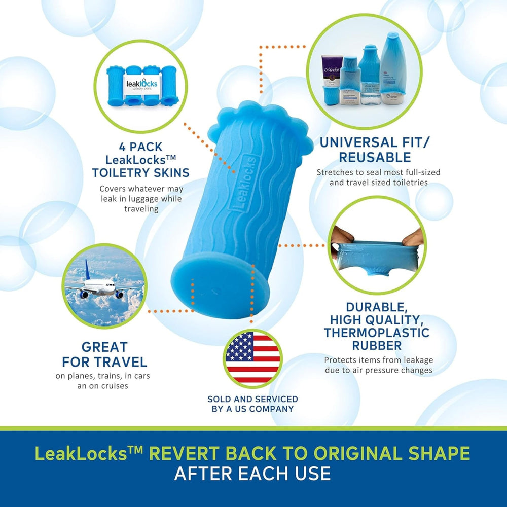 LeakLocks travel protection protects items in bags from leaks during transit