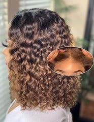 Lealife 12-inch highlight blonde wig front view with natural hairline for quick wear.