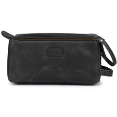 LEATHER VILLAGE Dopp kit interior with organized compartments for toiletries and cosmetics