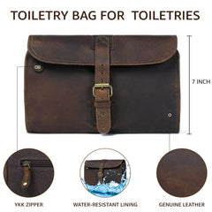 Leather Village water-resistant lining protects contents during travel