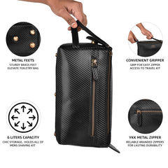 Leather Village water-resistant interior protects contents during travel.