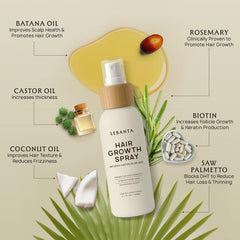 Lebanta Hair Growth Oil Spray cap removed for simple, precise scalp application.