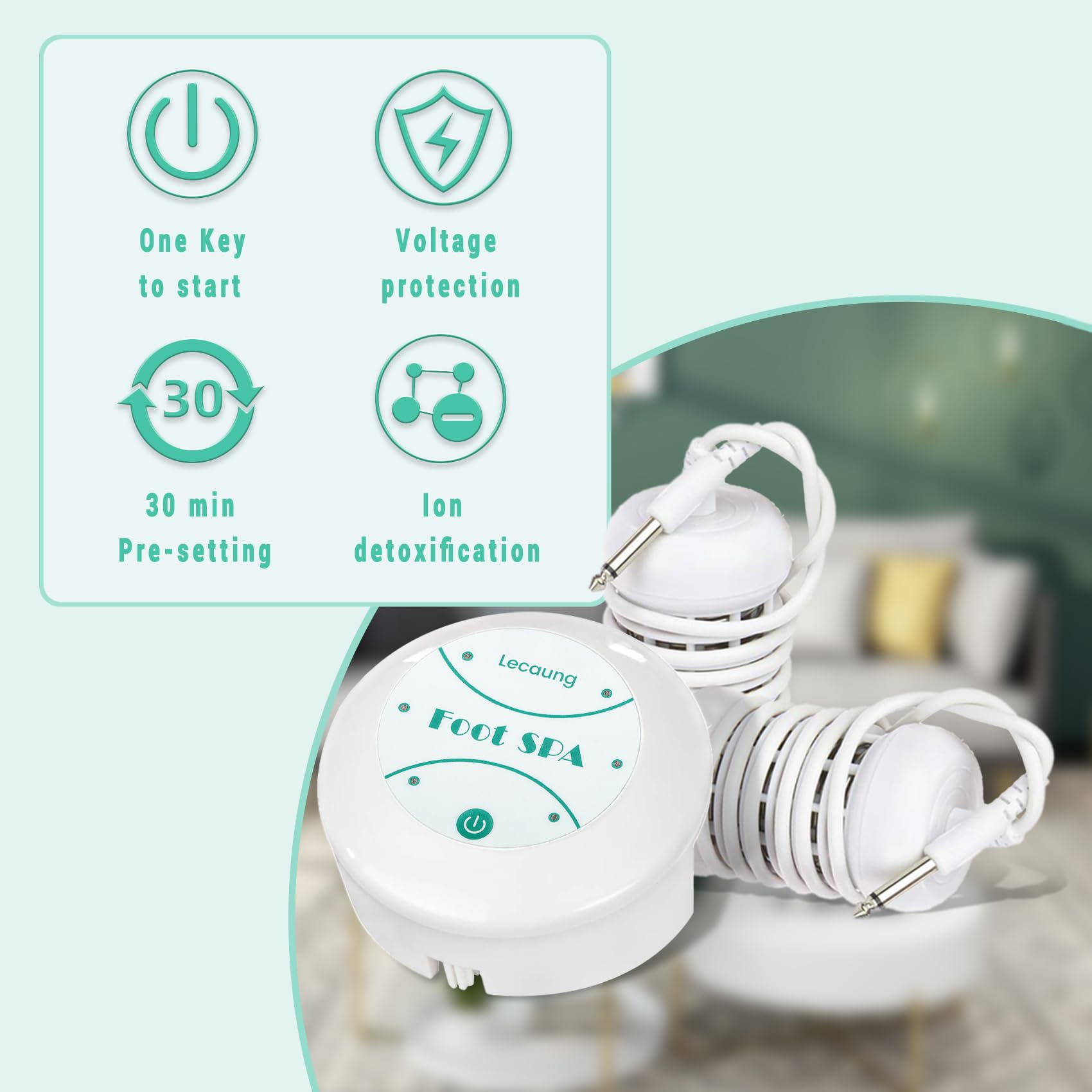 Lecaung ionic foot bath detox machine control panel nearby for easy preset operation