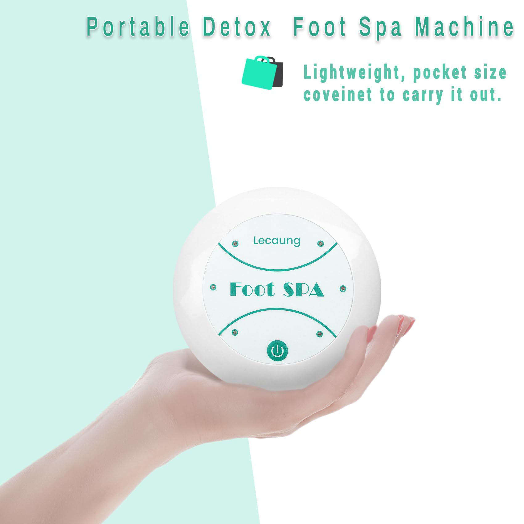 Lecaung ionic foot bath detox machine salt-bubbling interaction image emphasizes bubbles