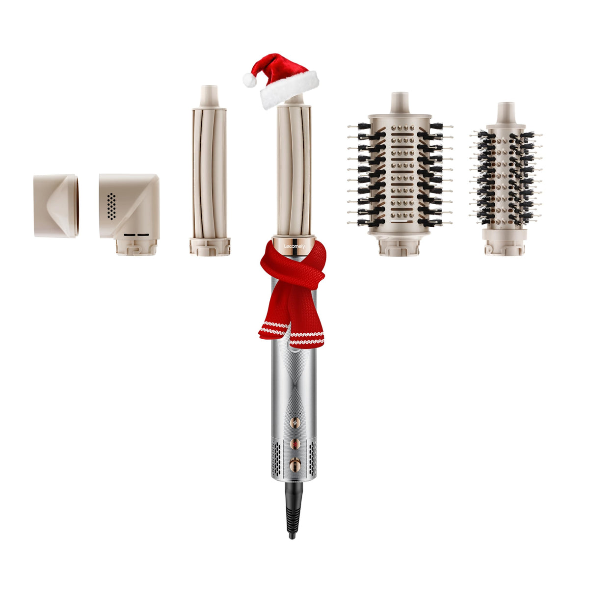 Lecomely AirEdge A3 auto-wrap barrel closeup highlighting effortless salon curls via Coanda effect
