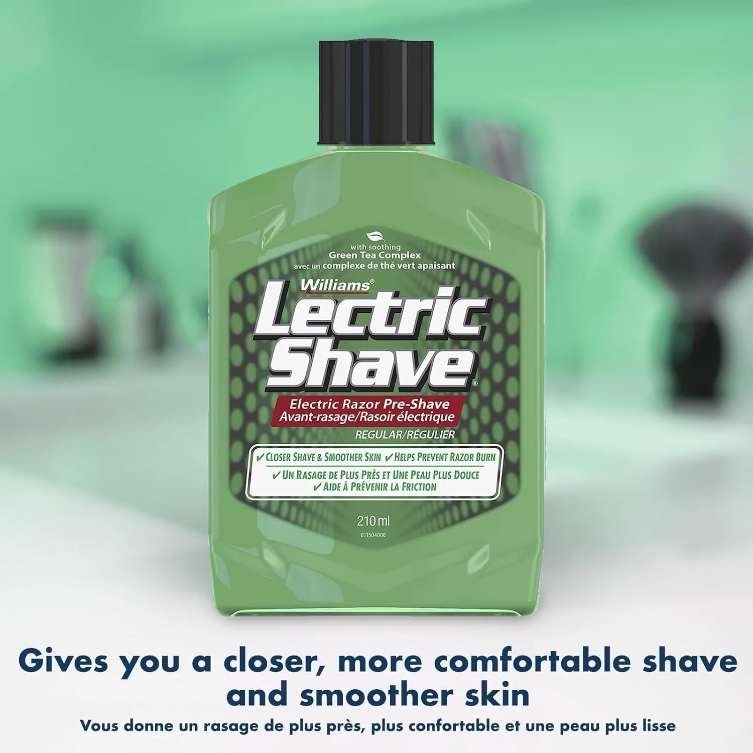 Lectric Shave foam close-up showing smooth lubrication for shaving.