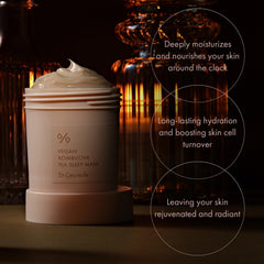 LeeGeeHaam Kombucha-ceramide skin barrier closeup indicates nourishing night care for daily resilience