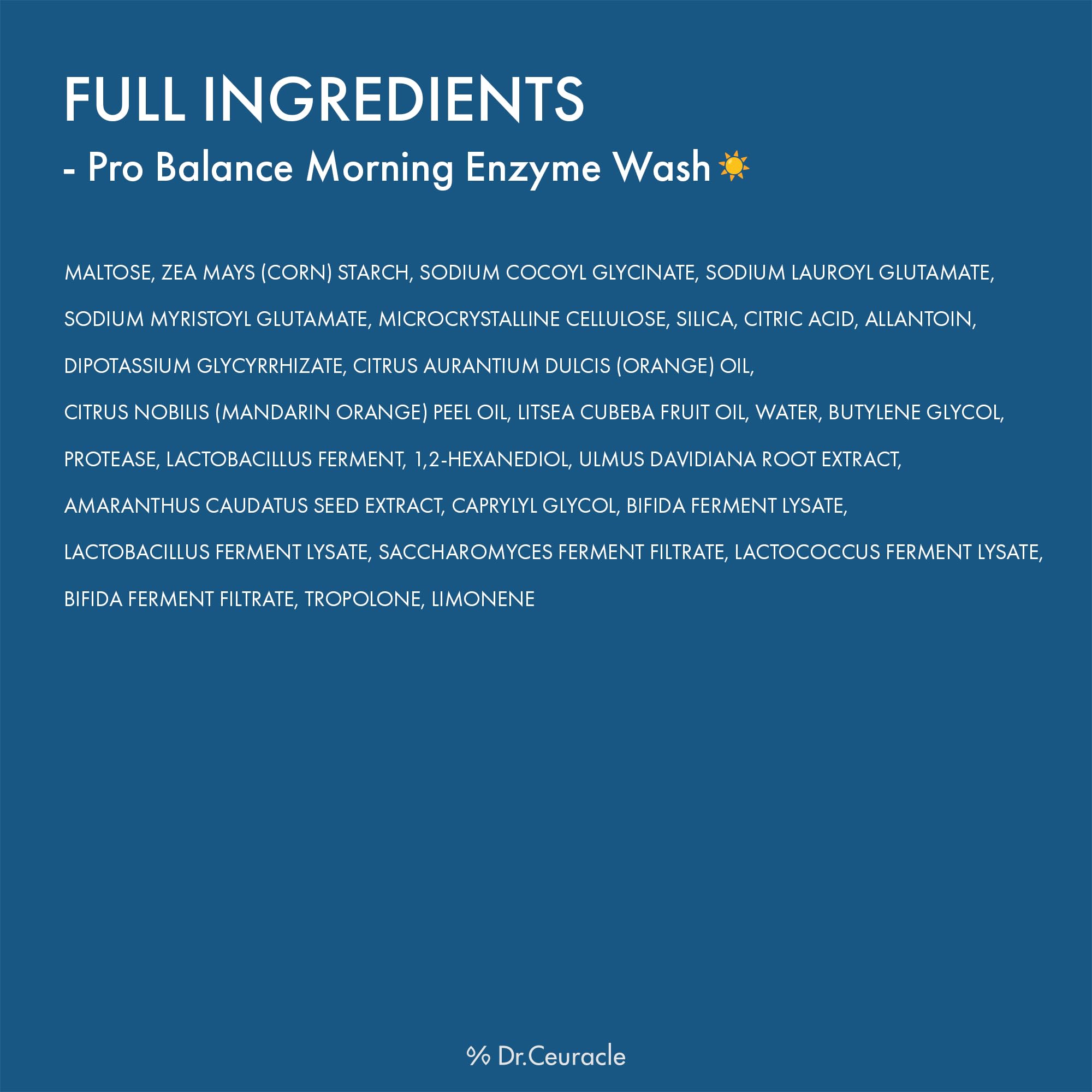 Leegeehaam Dr.Ceuracle Pro Balance Enzyme Powder Face Wash for AM routines promotes a refreshed start.