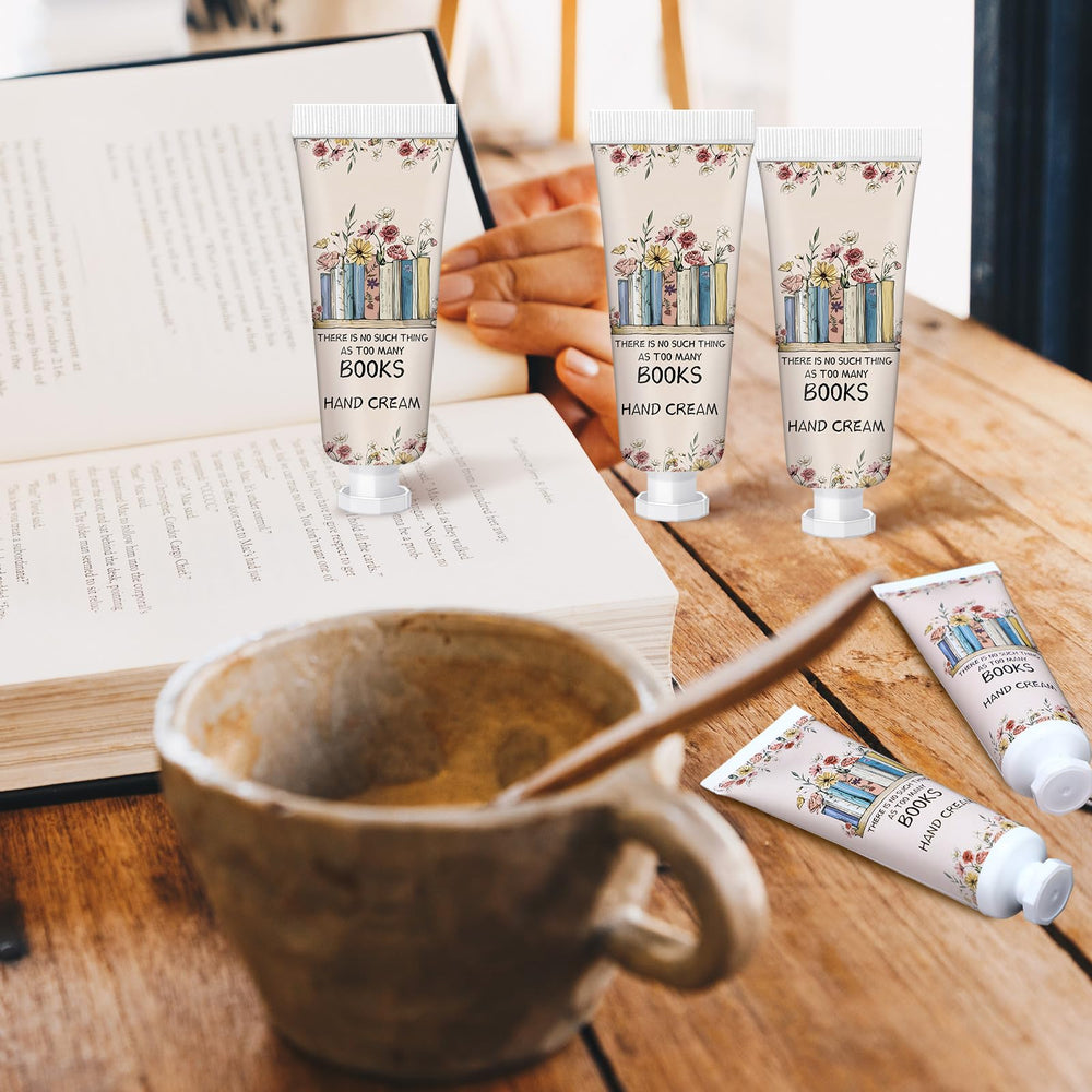 Leelosp Book Lover Hand Cream travel-size tubes showing compact 1 oz size