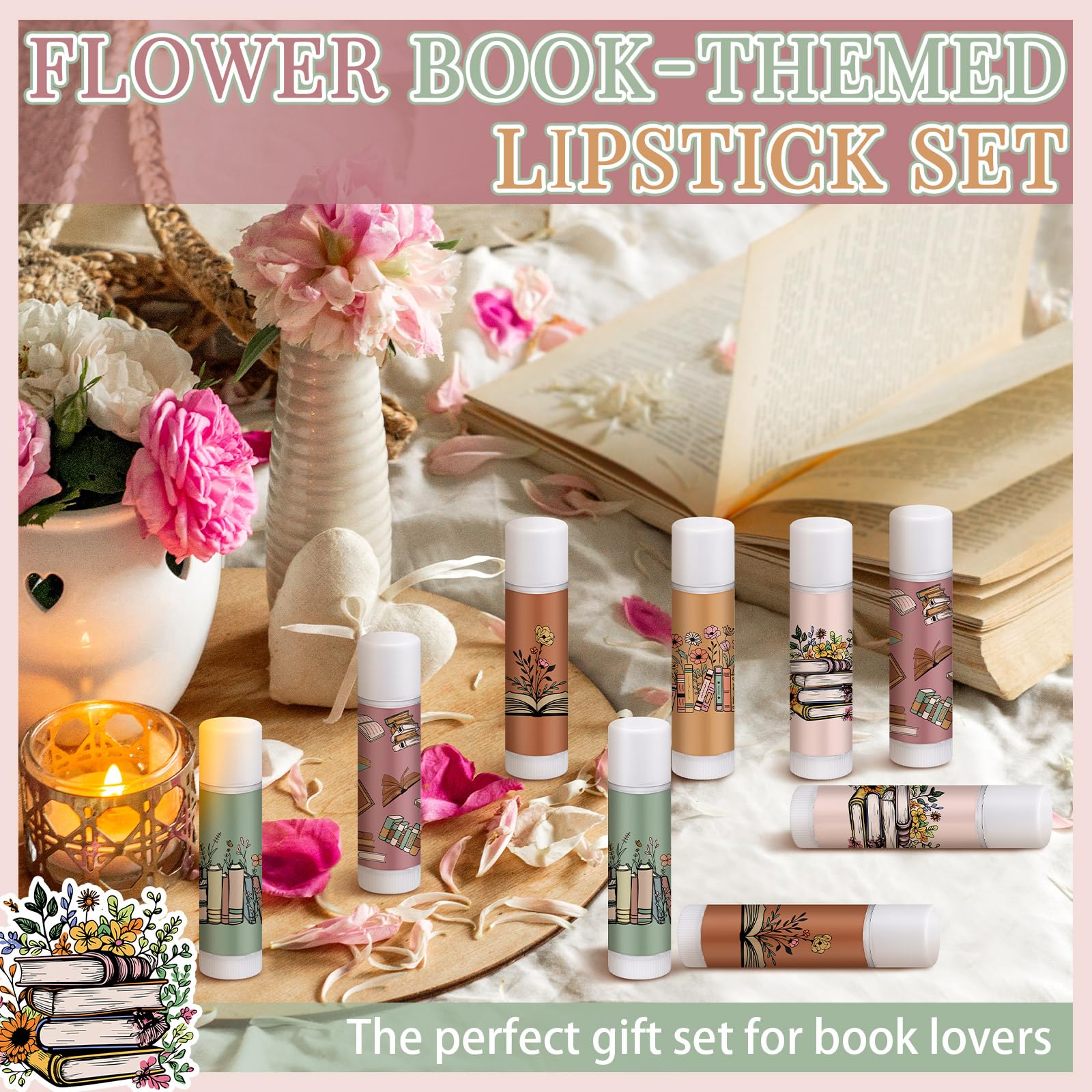 Leelosp Bookish Lip Balm mixed-flavors-pack showcases variety for sharing with friends