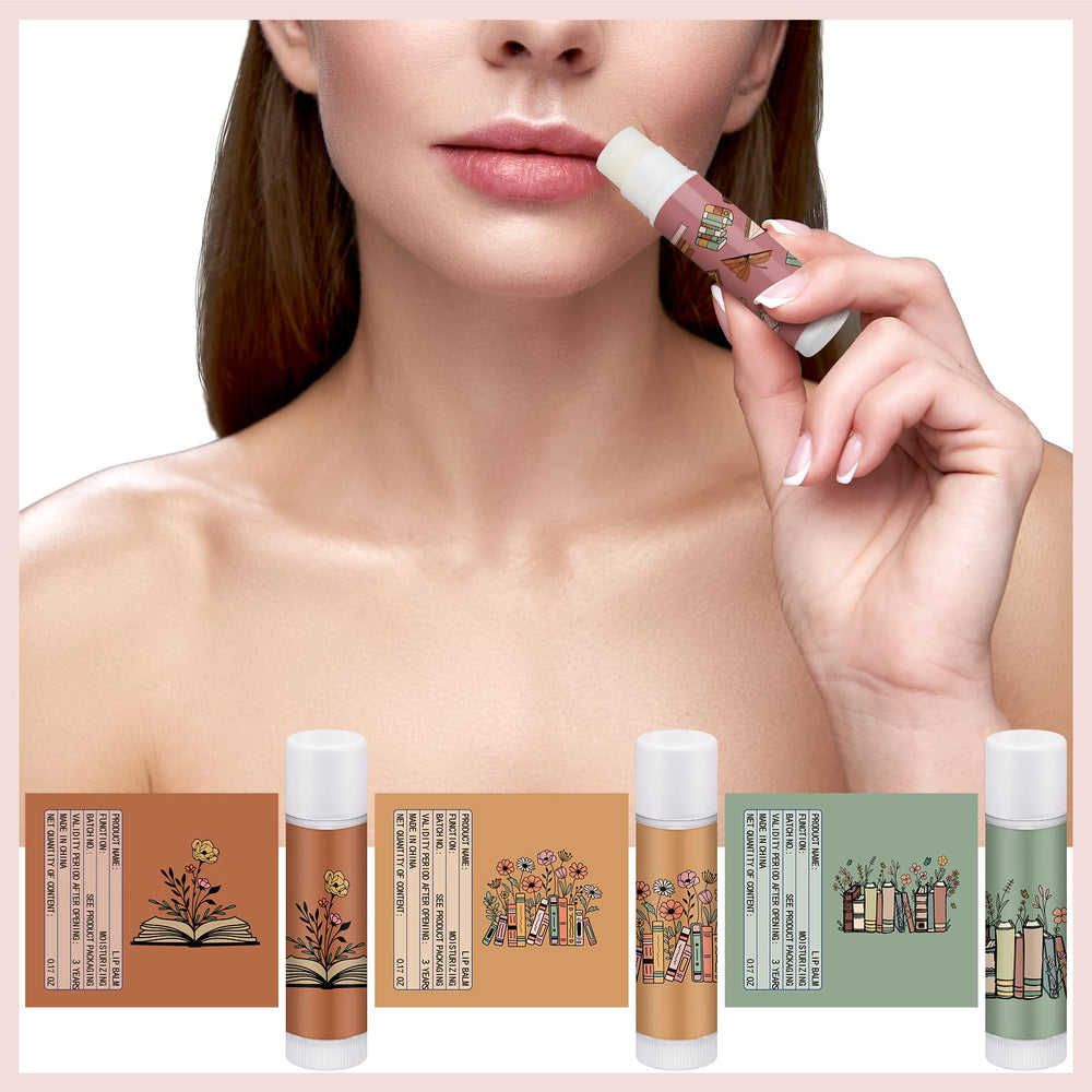 Leelosp Bookish Lip Balm strawberry-tube offers a refreshing scent while preventing dryness