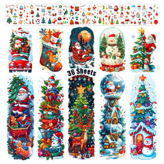 Leesgel Christmas full-arm tattoos 36 sheets for kids' festive costumes and party fun.