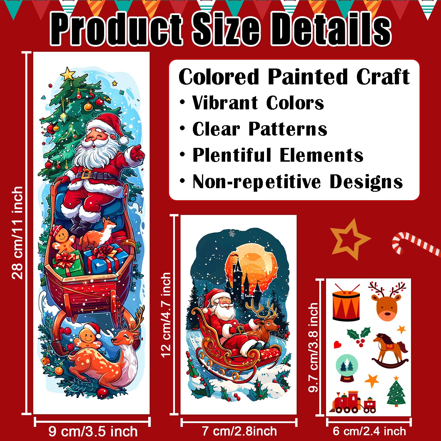 Leesgel small tattoo sheets offer 26 designs for mix-and-match holiday flair.