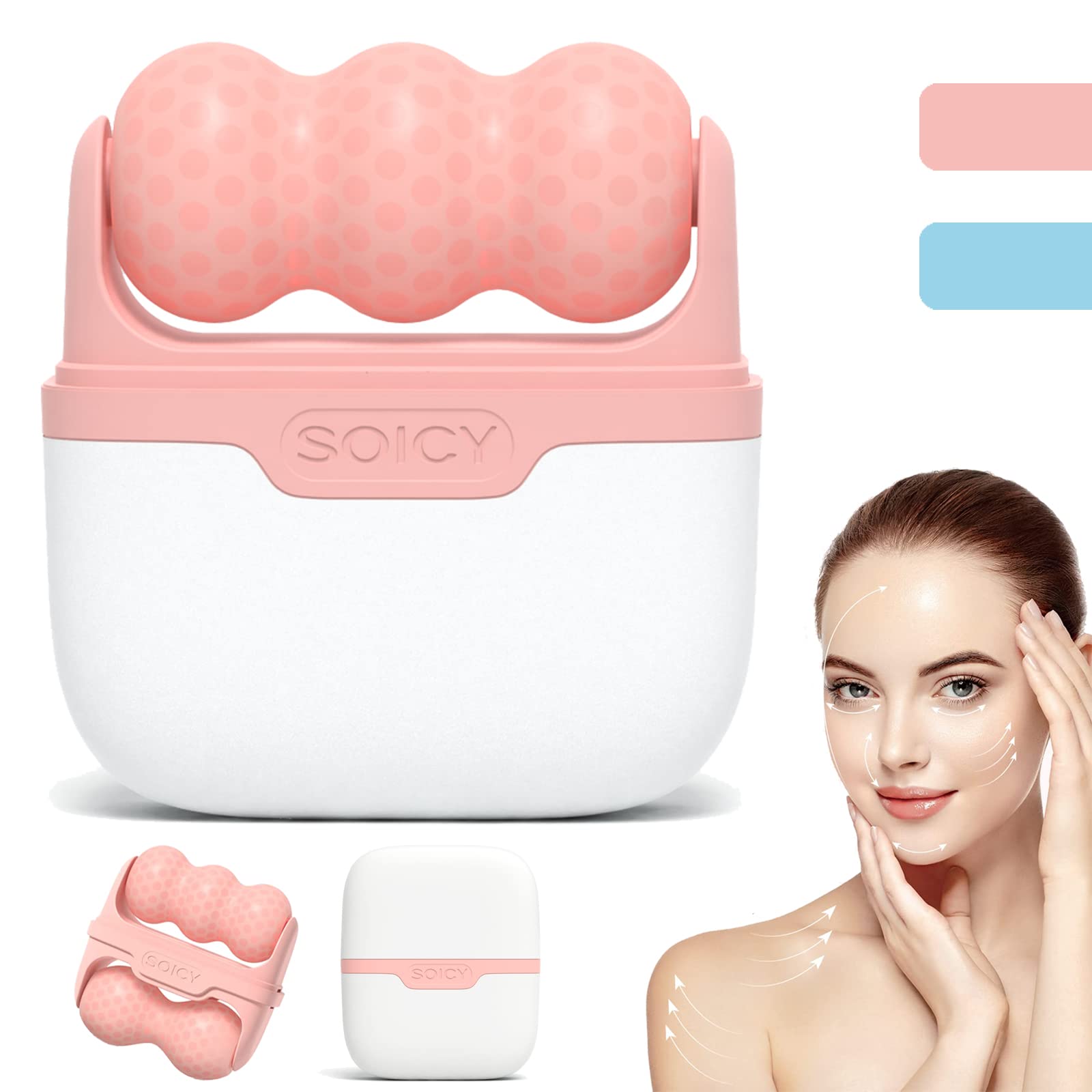 Leeshine Ice Roller pore-tightening pink smooths skin texture.