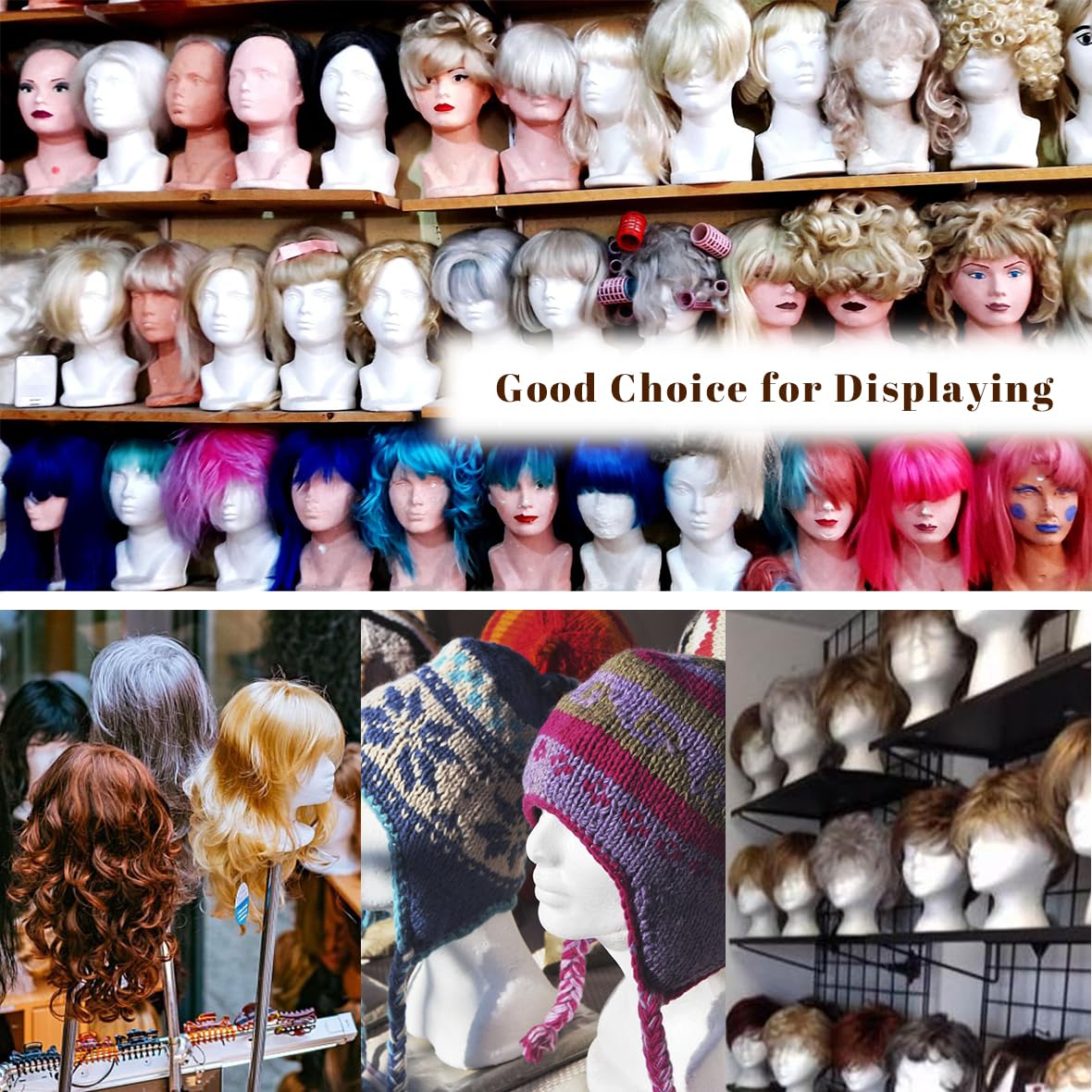 Leeven foam wig head packaging and storage solution for wigs