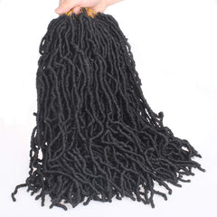Loeven goddess locs close-up highlighting lightweight feel for comfortable daily wear.