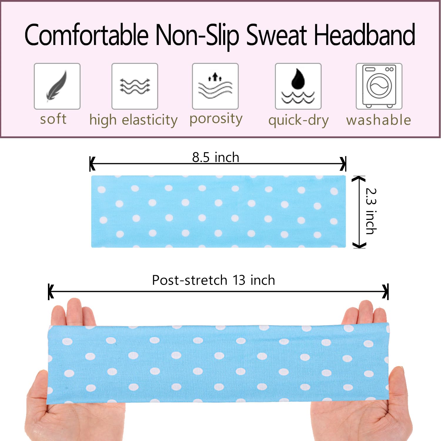Leeven non-slip headband in use demonstrates secure fit during workouts.