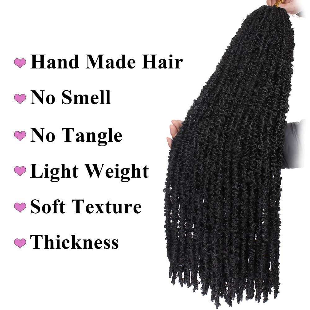 Leeven soft lightweight butterfly locs in-hand showcasing flexible movement.