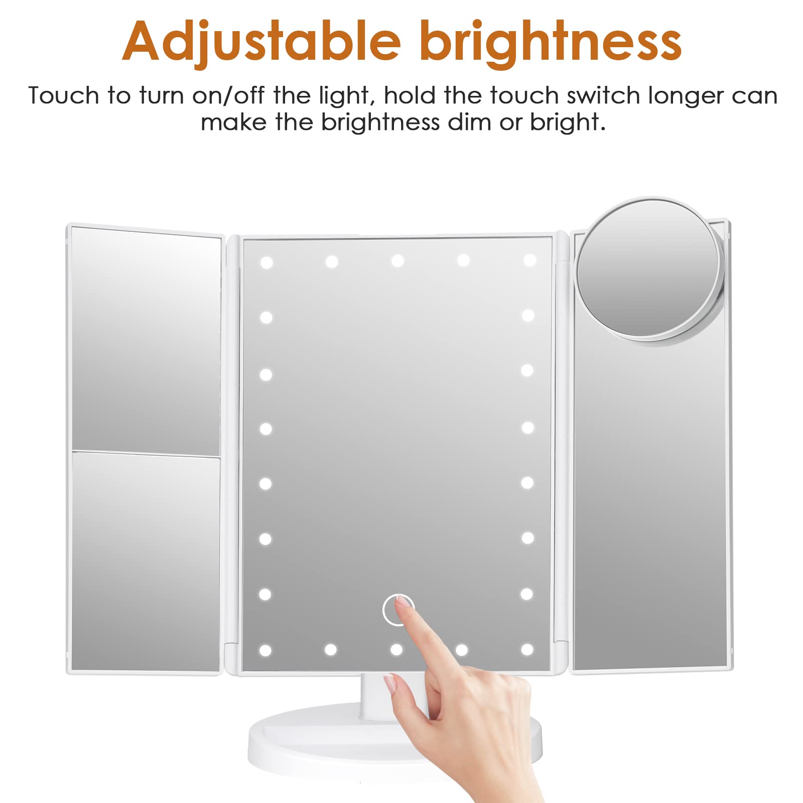 LeeWent mirror base rotates and is removable for travel and flexible angles