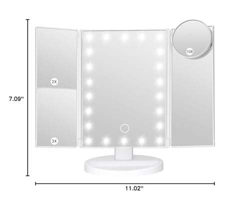 LeeWent vanity mirror with LED brightness control for adjustable lighting in any room