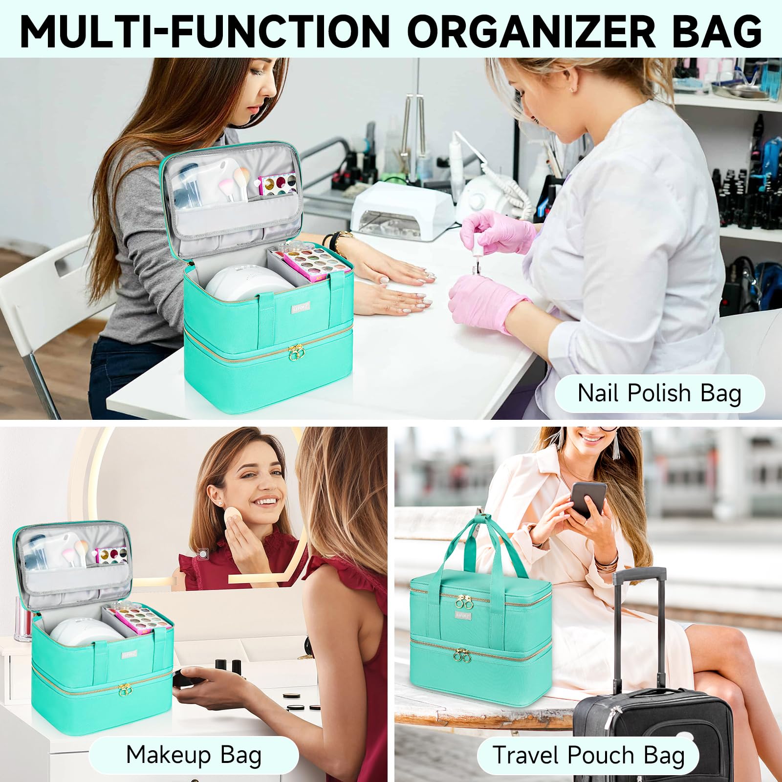 LEFOR·Z nail lamp compartment fits compact LED lights for quick touch-ups.