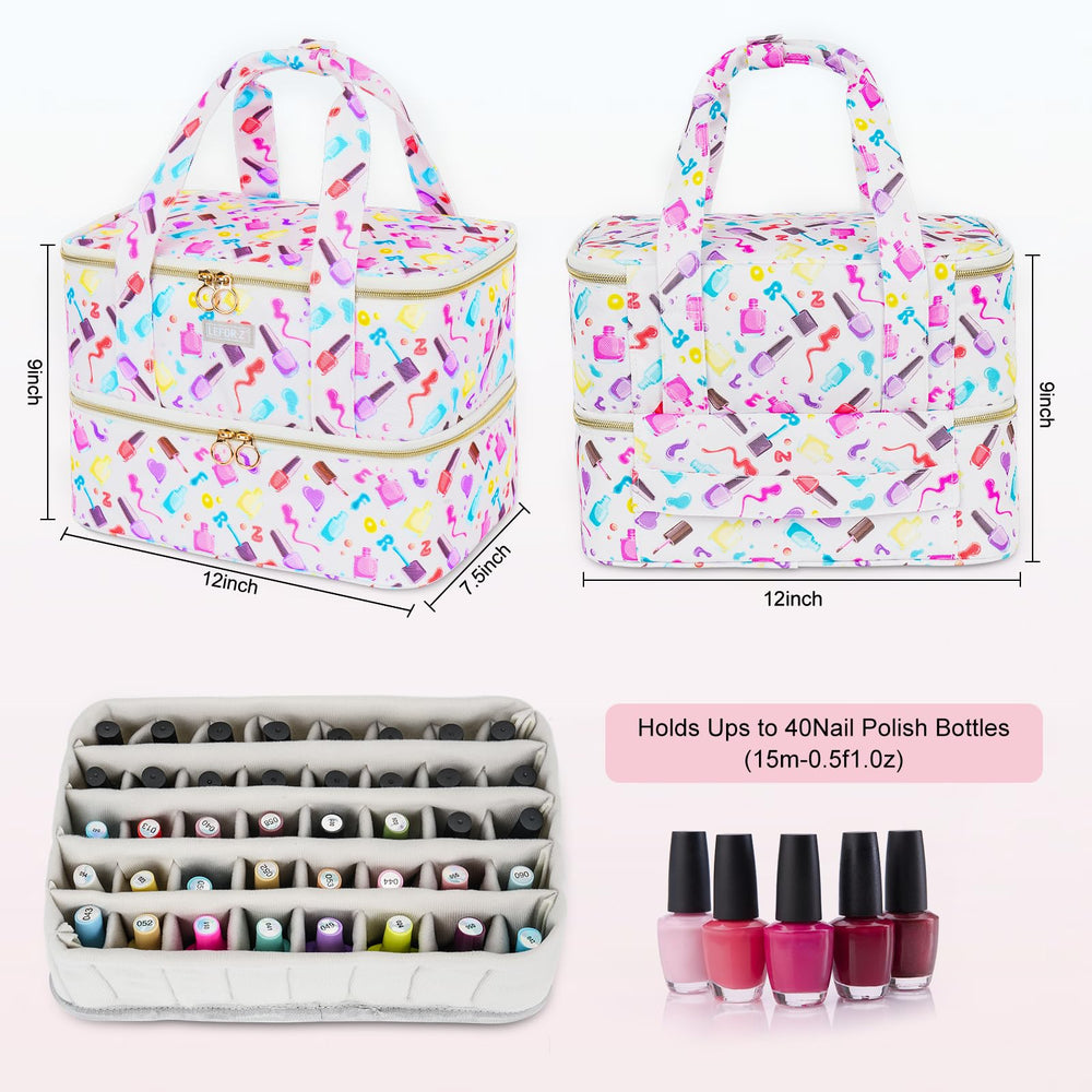 LEFOR·Z nail polish organizer double-layer highlights organized compartments for lamp and accessories