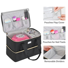LEFOR·Z Nail Polish Organizer removable-bottle-divider fits 40 x 15ml bottles securely.