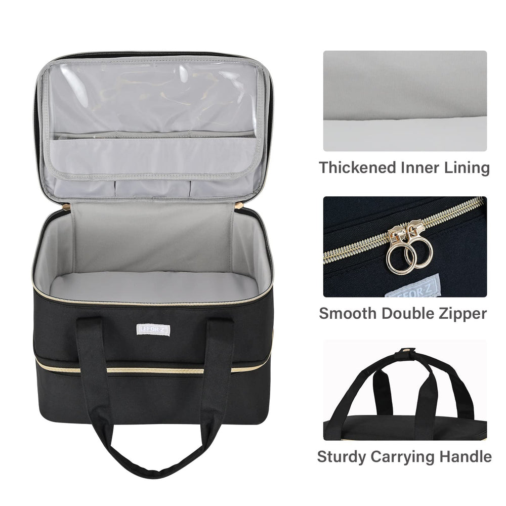 LEFOR·Z Nail Polish Organizer transparent-cover keeps brushes from falling out during transport.