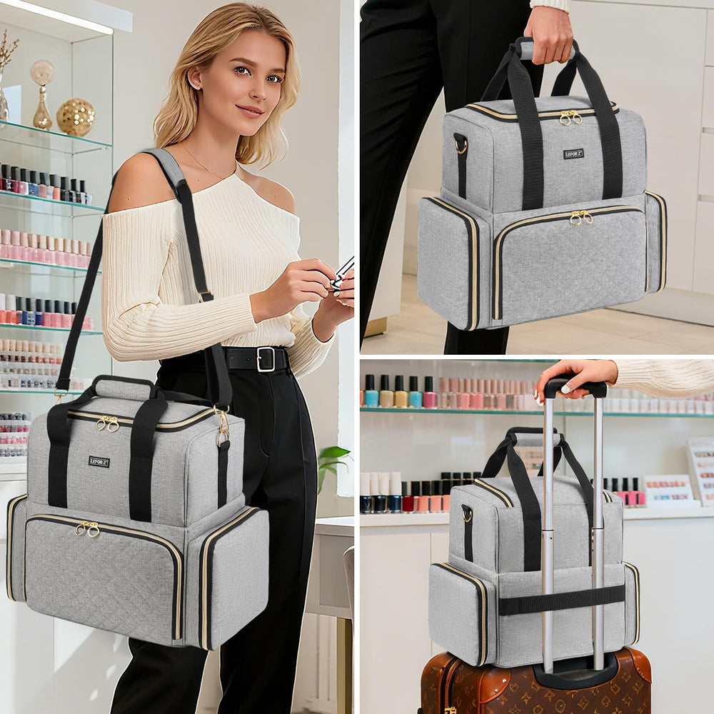 Adjustable straps and trolley compatibility support travel.