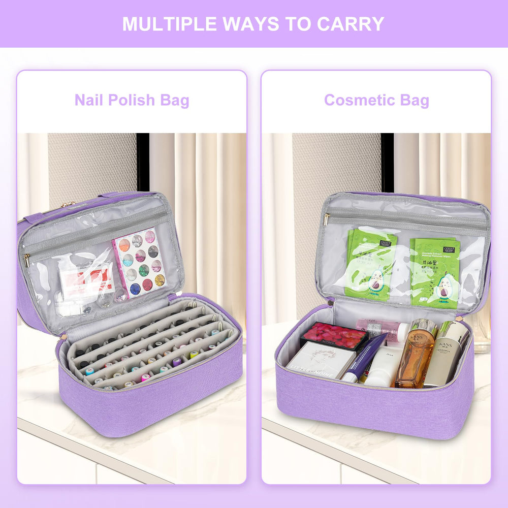 LEFOR·Z purple nail supplies organizer demonstrates versatile travel storage.