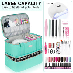 LEFOR·Z top-handle and luggage strap enable convenient on the go manicures.