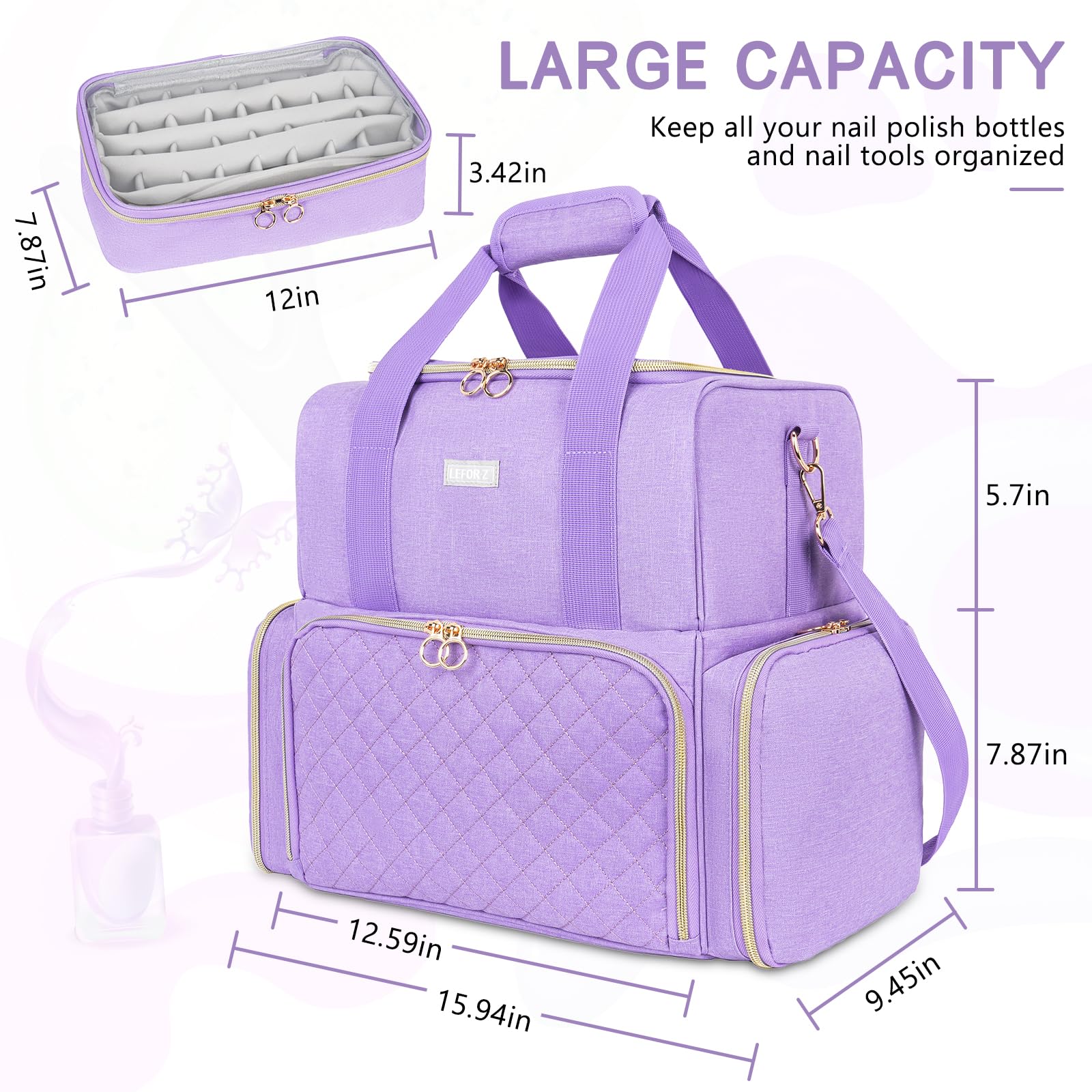 LEFOR·Z organizer showing nail lamp compartment for efficient setup.