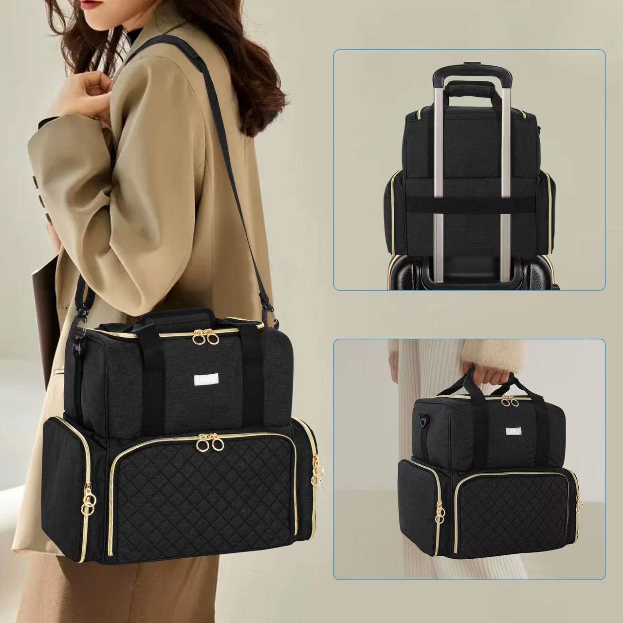 LEFOR·Z nail polish organizer three-carry-option design with straps.