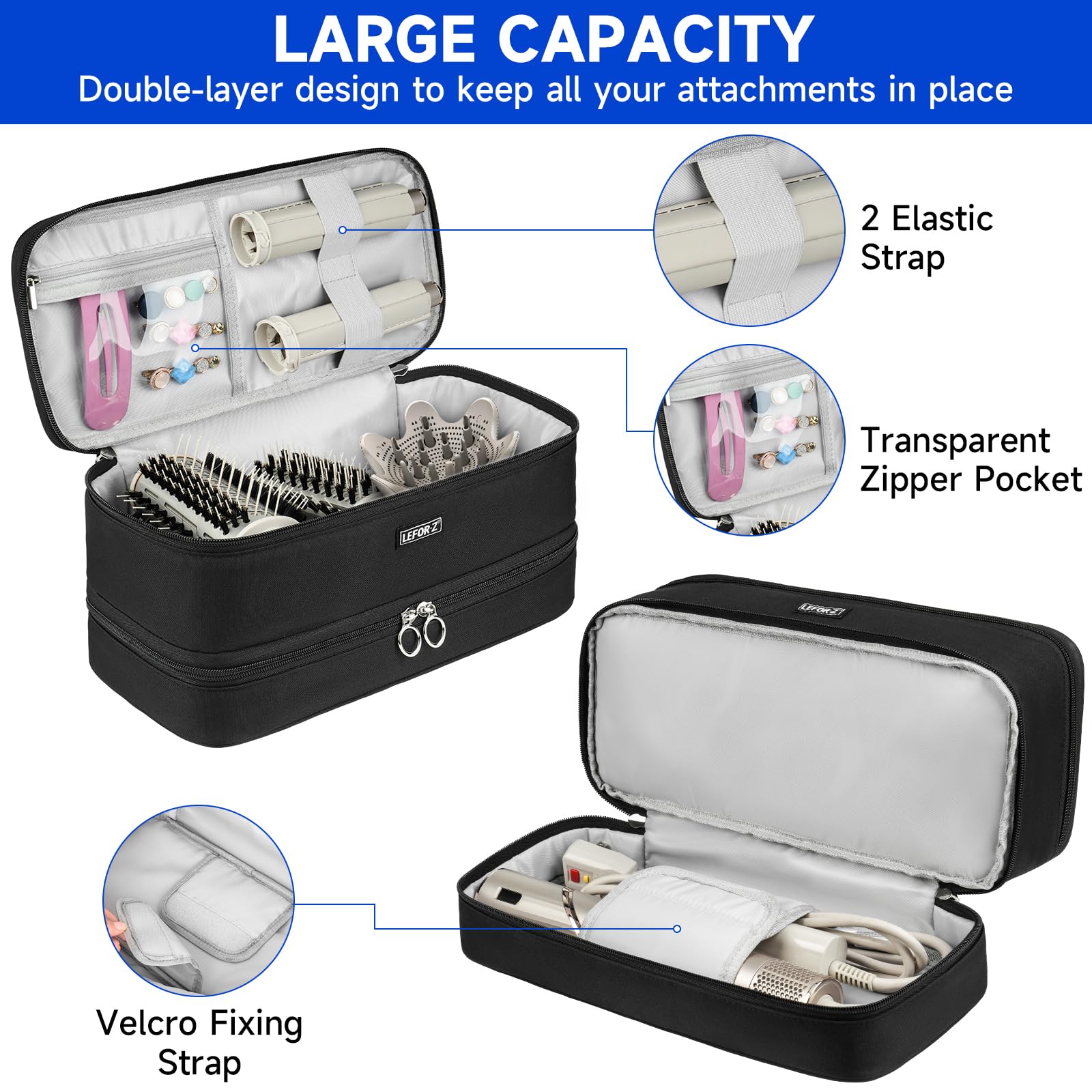 LEFOR·Z travel case with Dyson Airwrap pocket for protective on-the-go storage