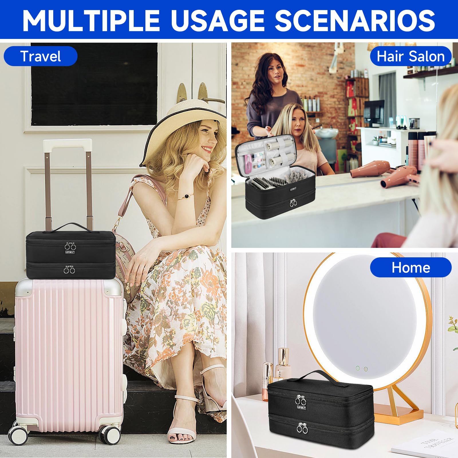 LEFOR·Z travel case with water-resistant exterior protects gear during travel