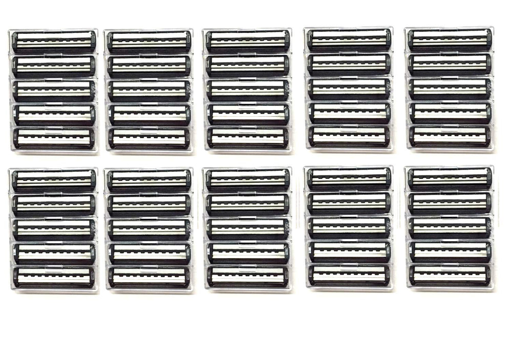 Legendary-Yes Atra Plus blades bulk pack shows 100 cartridges with aloe lubricating strip for smooth shaves