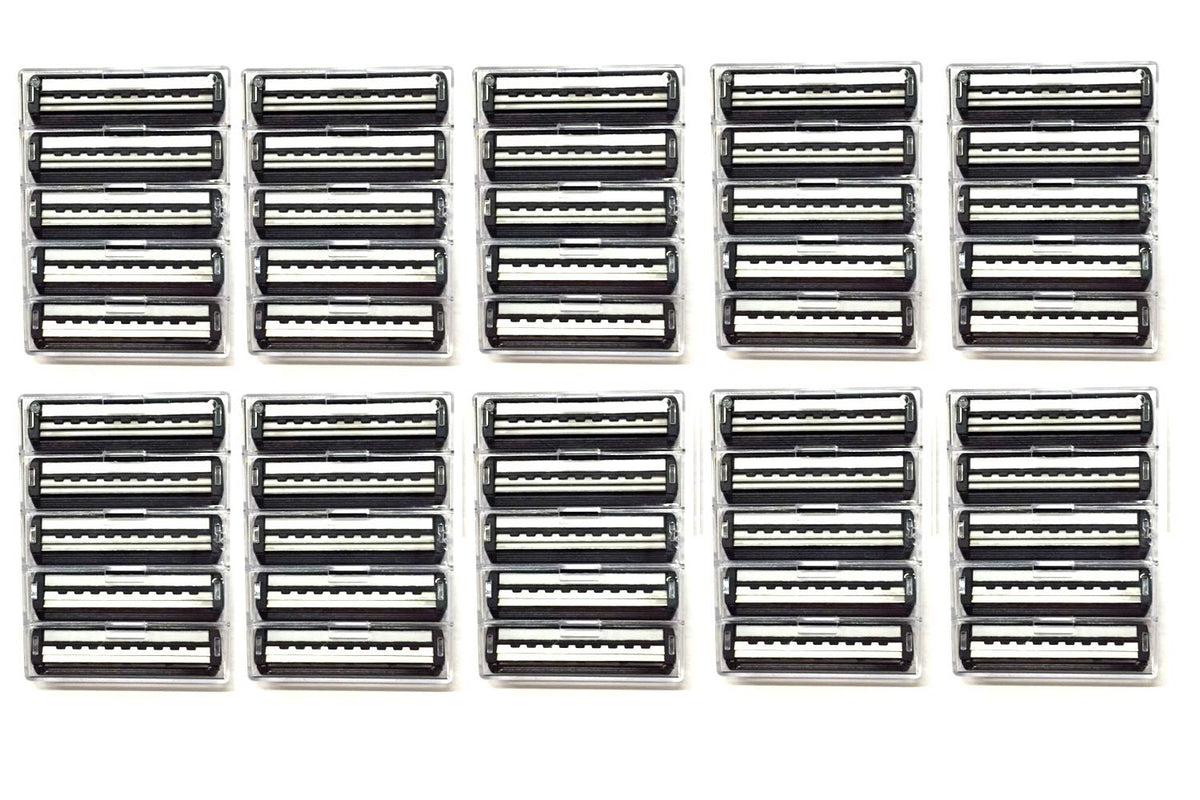 Legendary-Yes Atra Plus blades bulk pack shows 100 cartridges with aloe lubricating strip for smooth shaves