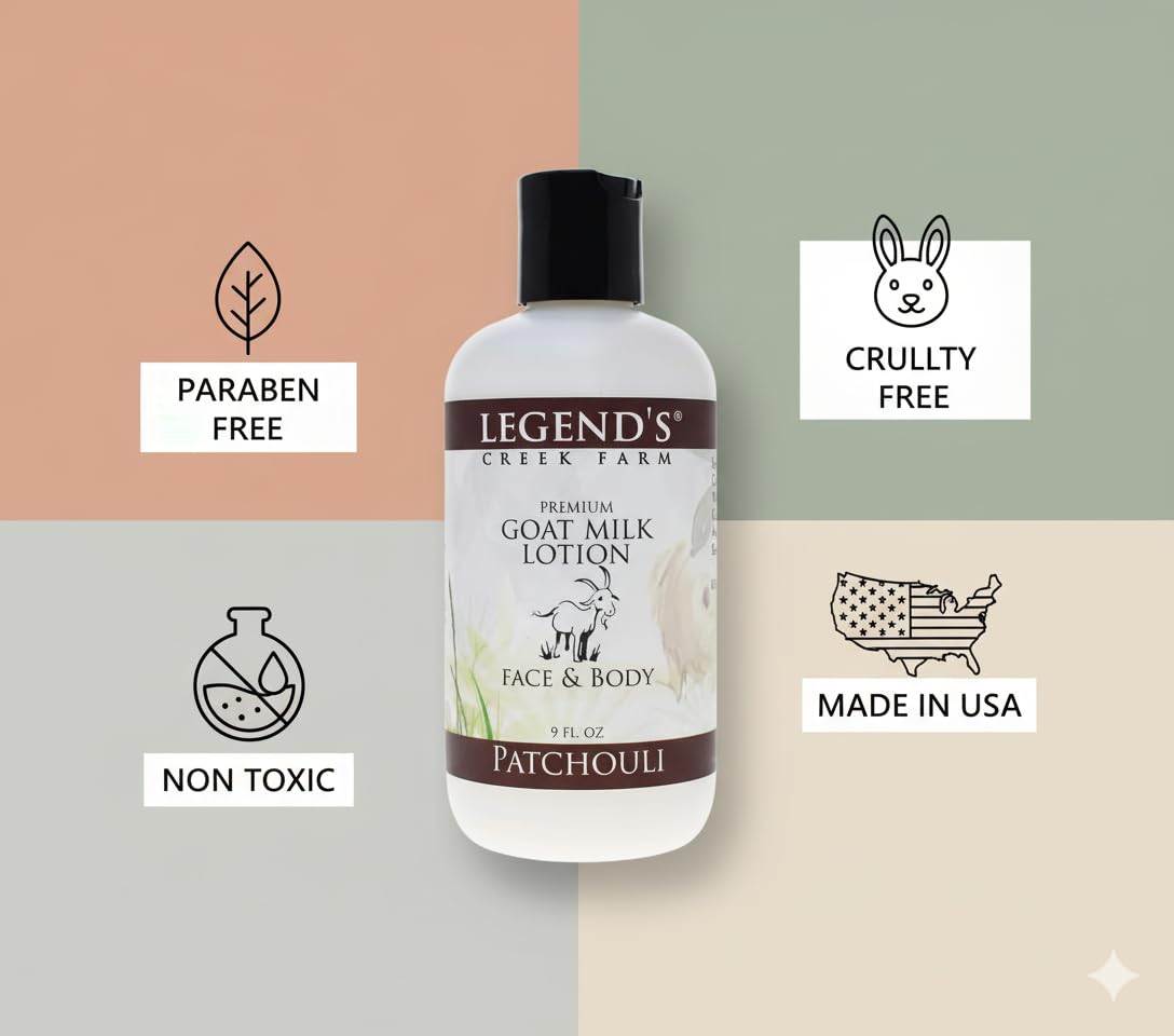 Legend's Creek Goat Milk Lotion shea-butter close-up demonstrates rich hydration for dry skin.