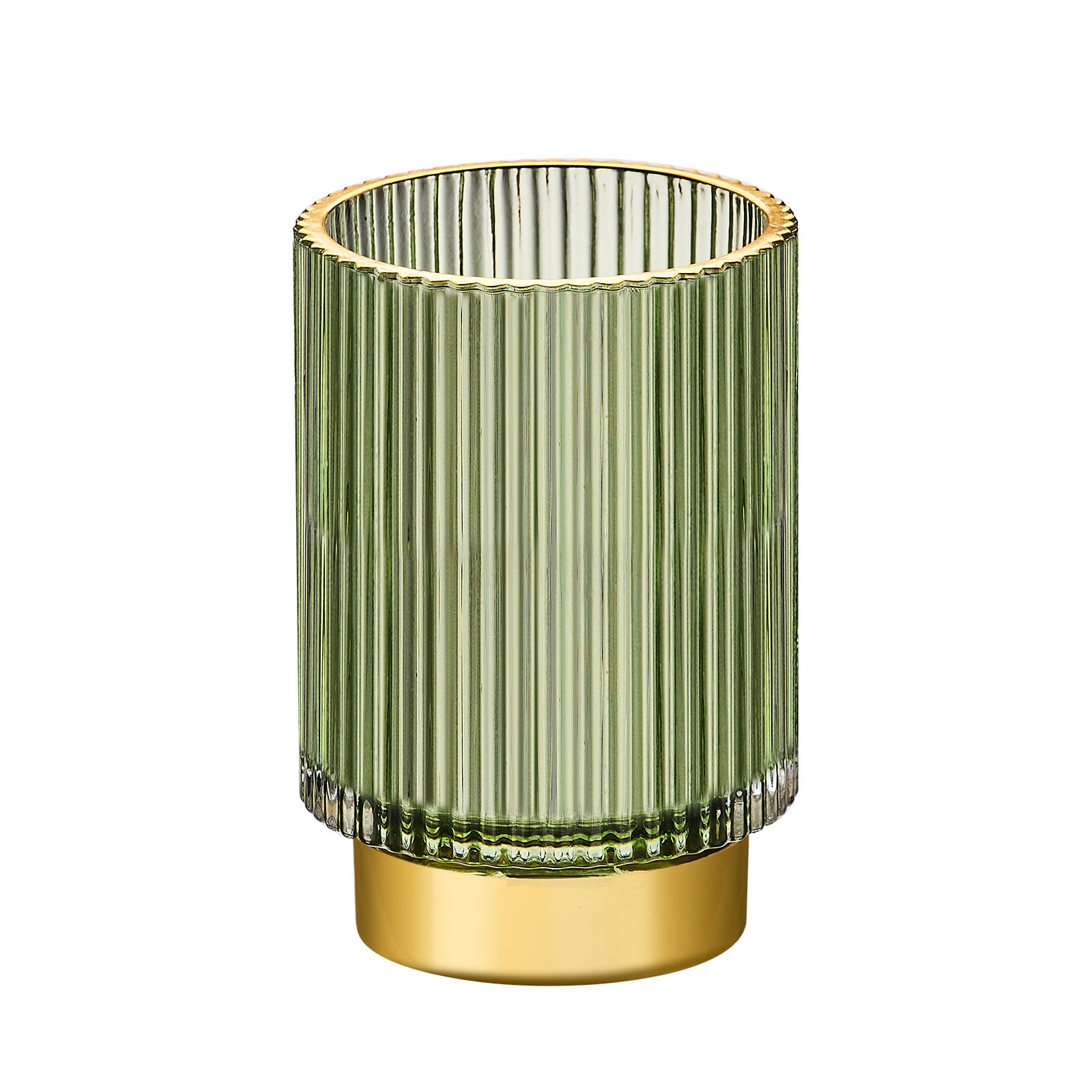 LEICURACE makeup brush holder glass striped keeps brushes organized and accessible.