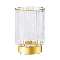 LEICURACE vintage glass brush cup showcases elegant storage for makeup tools.